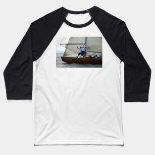 Foredeck action on board Natural Baseball T-Shirt